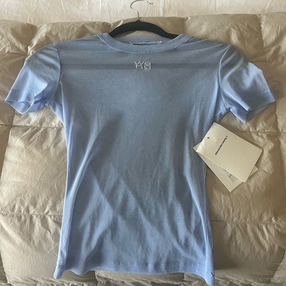 Alexander Wang Hotfix short-sleeve mesh T-shirt Baby Blue - Picture 4 of 12